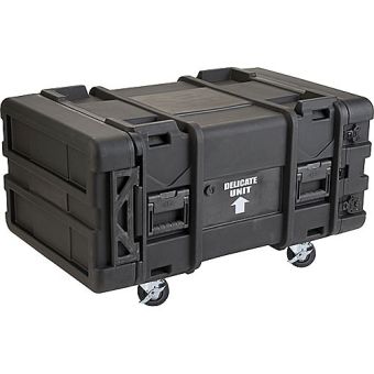 SKB 6U Roto Shockmount Rack Case, 4 Wheel - 30"/760 mm Depth